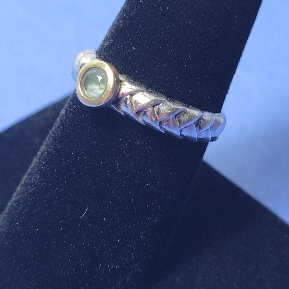 ❤ 925-SILVER AND 10K GOLD RING SIZE 7 - Picture 10 of 15